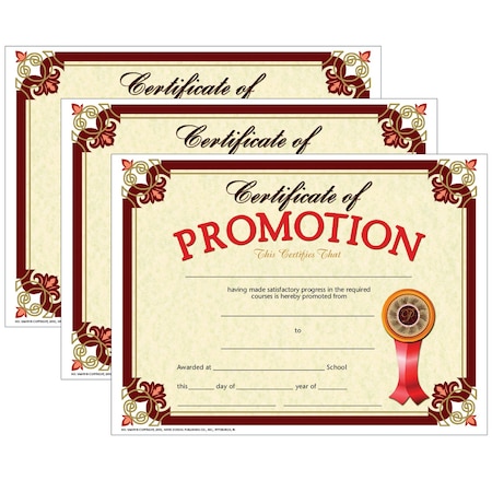 Hayes Certificate of Promotion, 8.5in x 11in, PK90, Color: Multi VA609